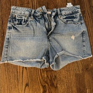 Good American Light Blue Distressed Denim Jean Shorts